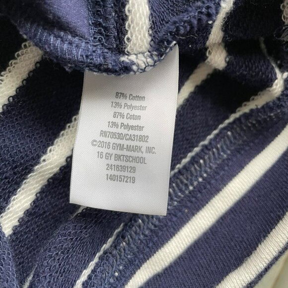 Gymboree Striped Dress Girls Size 7 Star Shine Glitter Sequins Navy Blue White - Picture 5 of 5
